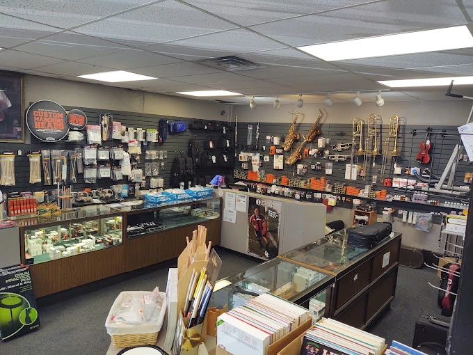 Musical brass and woodwind instruments available for students