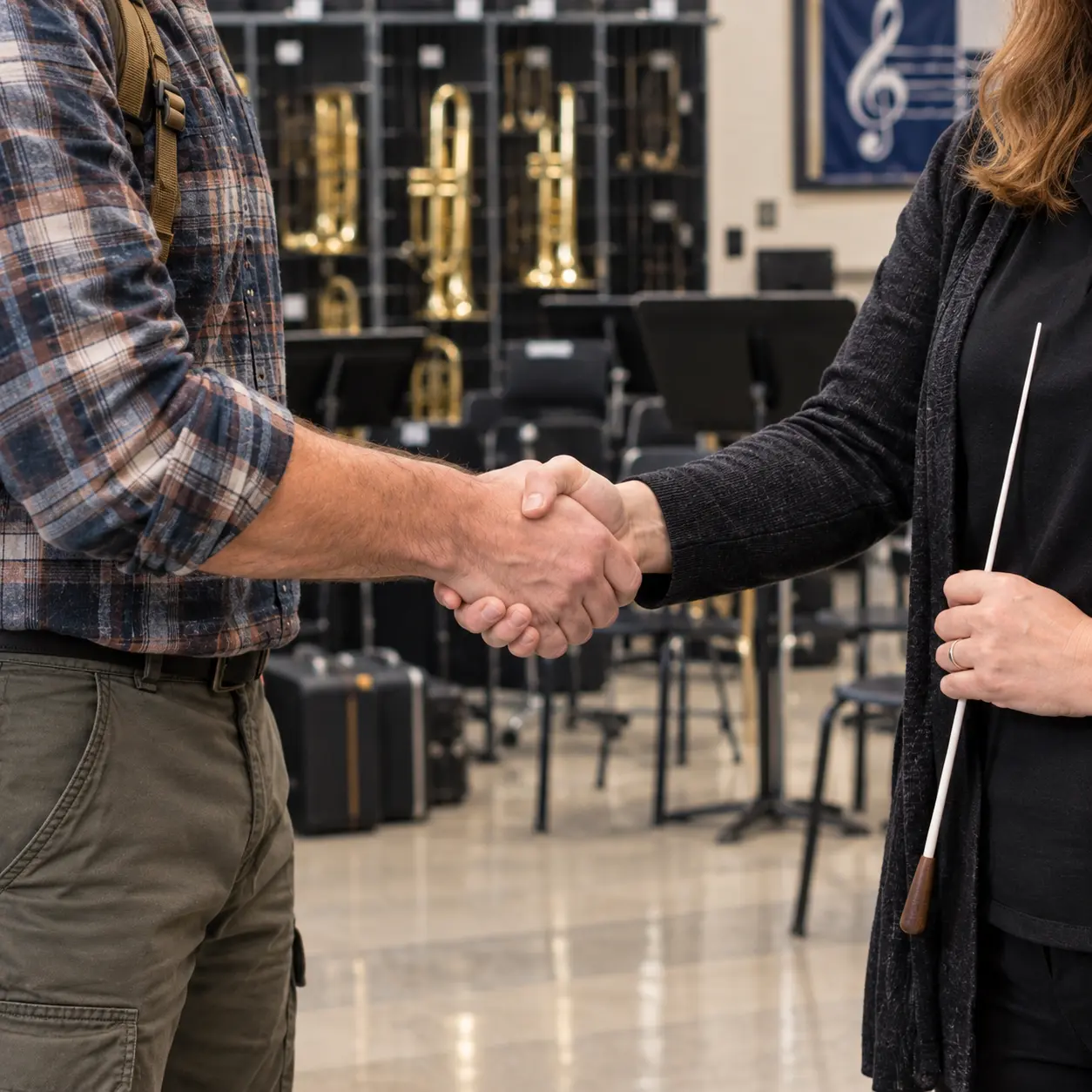 Ed Rep and Director shaking hands