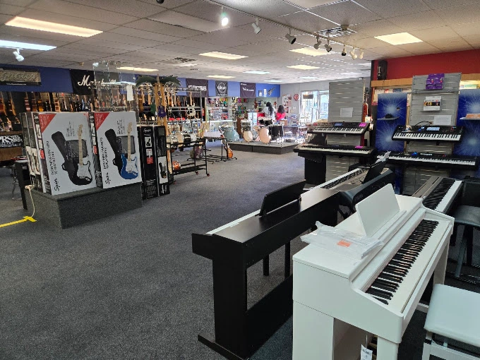 Musical equipment and gear in the Edwards store