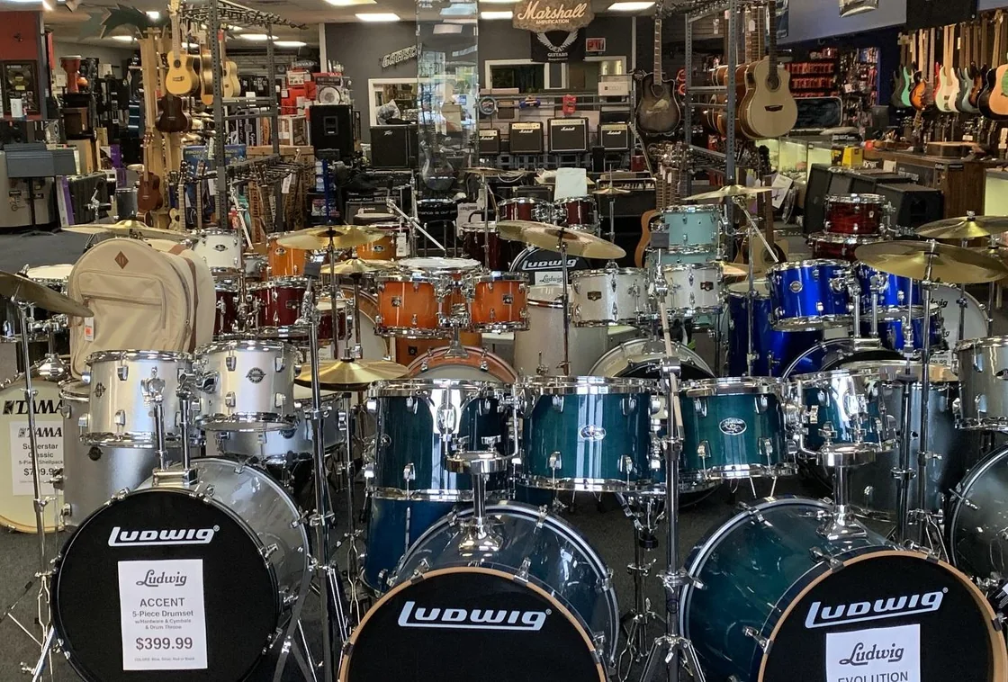 Drum kits in the Edwards retail store
